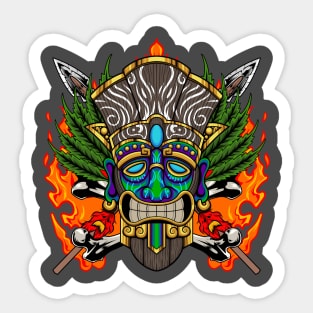 Tiki Mask 7.5 Sticker